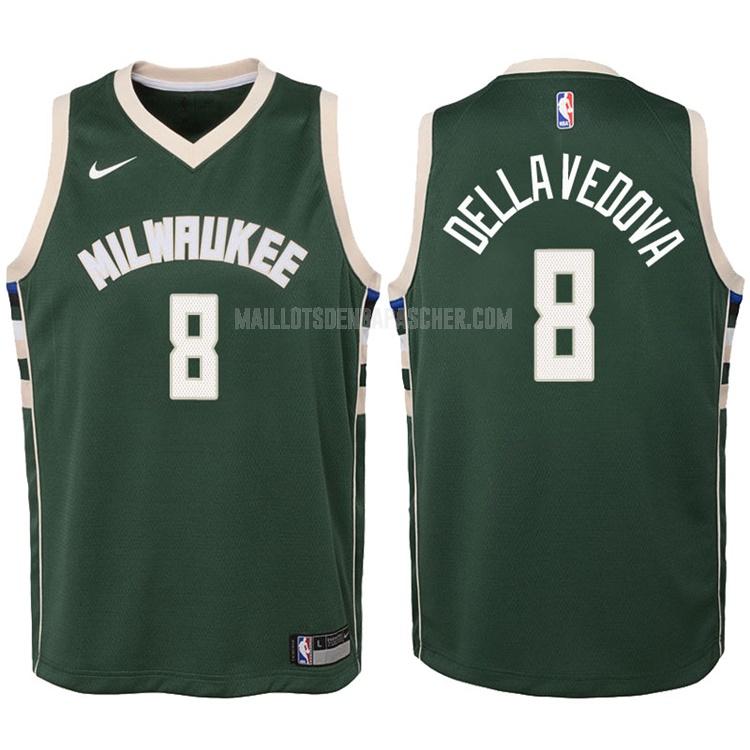 maillot nba enfant de milwaukee bucks matthew dellavedova 8 vert icon 2017-18