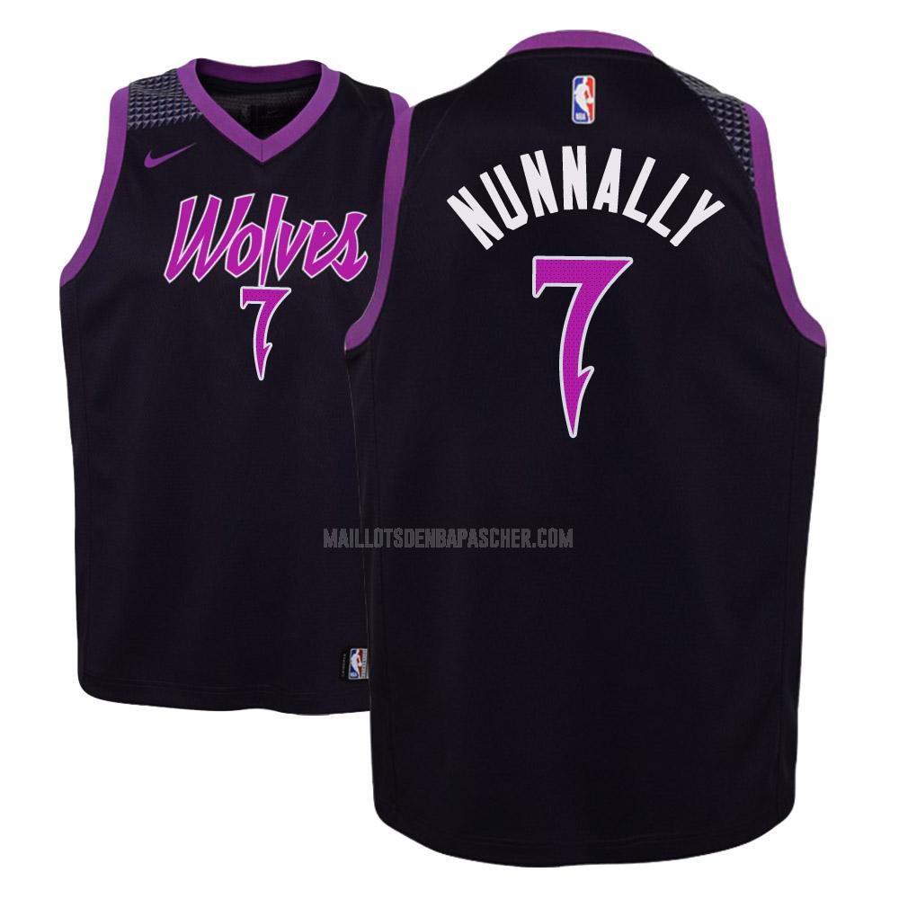 maillot nba enfant de minnesota timberwolves james nunnally 7 violet city edition