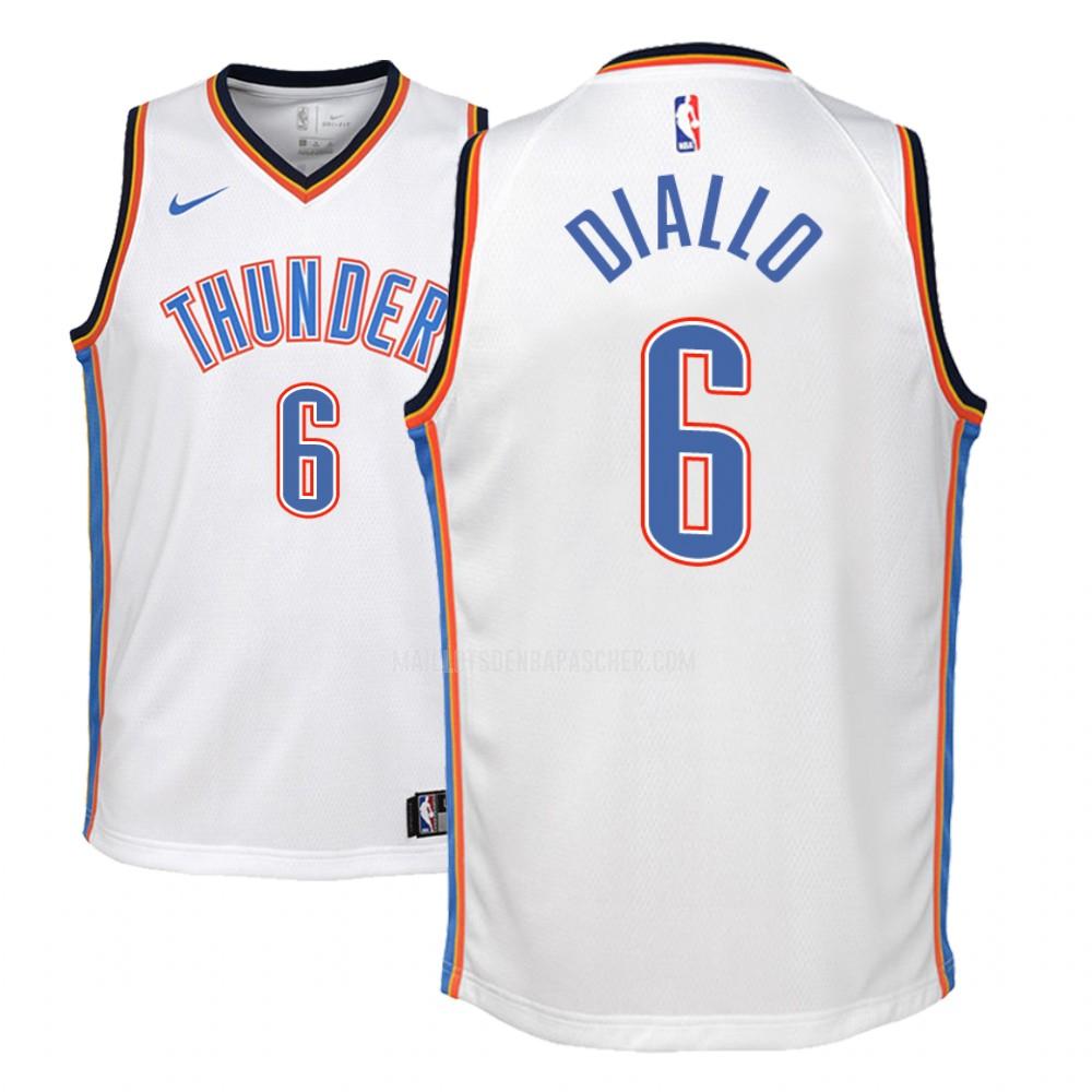 maillot nba enfant de oklahoma city thunder hamidou diallo 6 blanc association