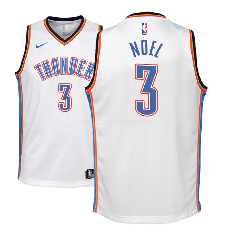 maillot nba enfant de oklahoma city thunder nerlens noel 3 blanc association 2018-19