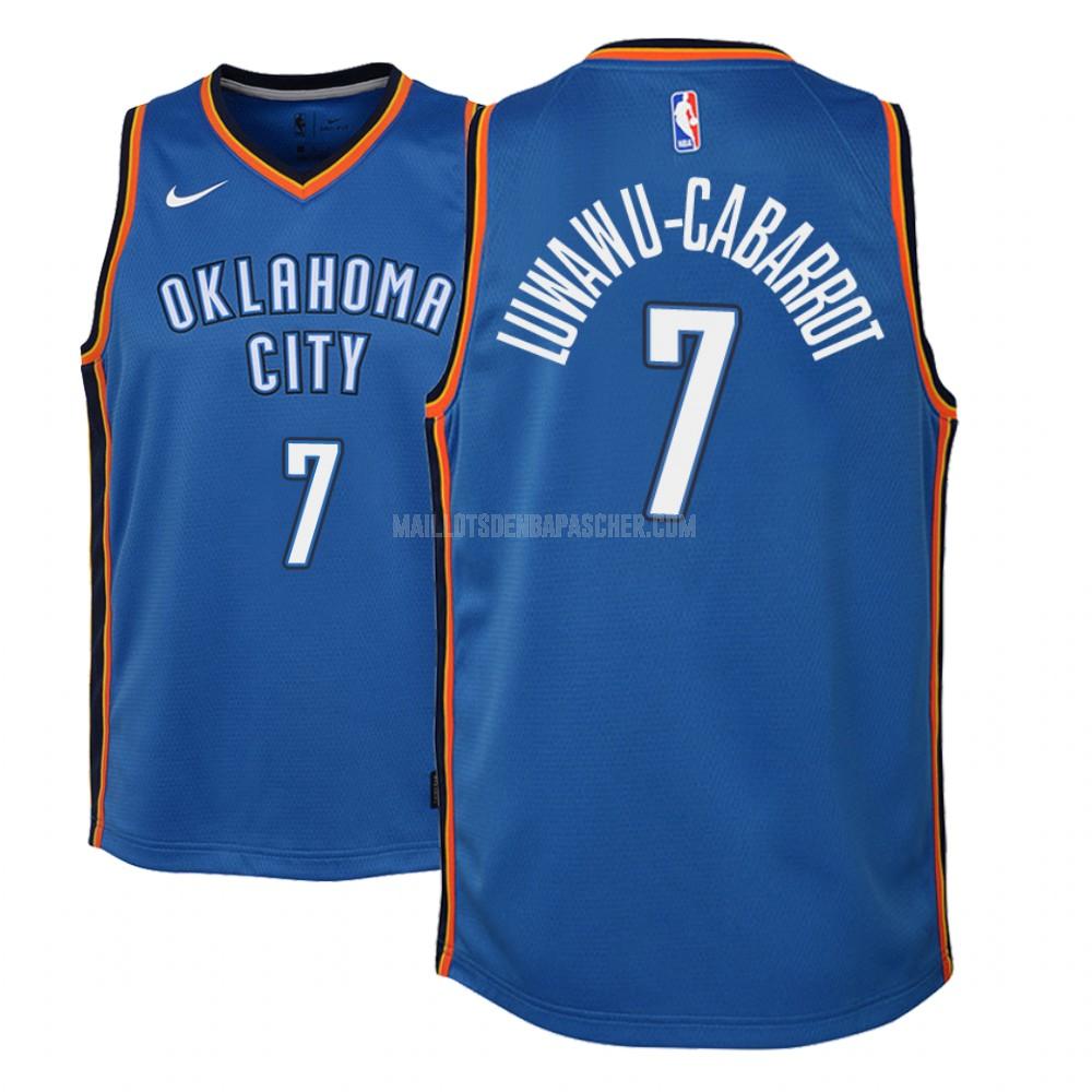 maillot nba enfant de oklahoma city thunder timothe luwawu 7 bleu icon 2018-19