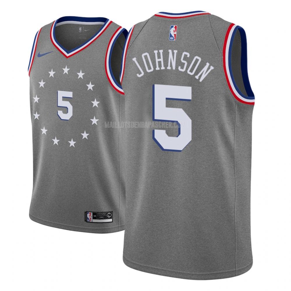 maillot nba enfant de philadelphia 76ers amir johnson 5 gris city edition