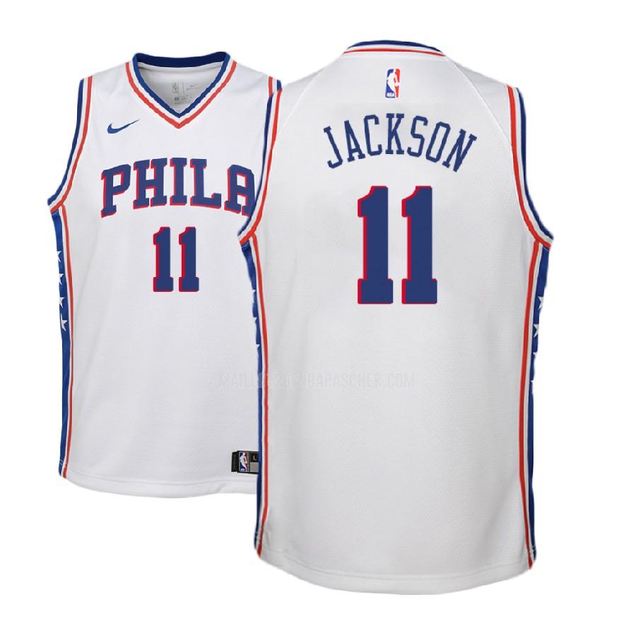 maillot nba enfant de philadelphia 76ers demetrius jackson 11 blanc association 2017-18