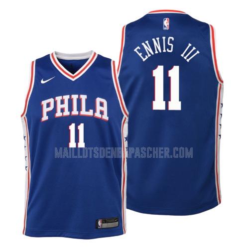 maillot nba enfant de philadelphia 76ers james ennis iii 11 bleu icon 2018-19