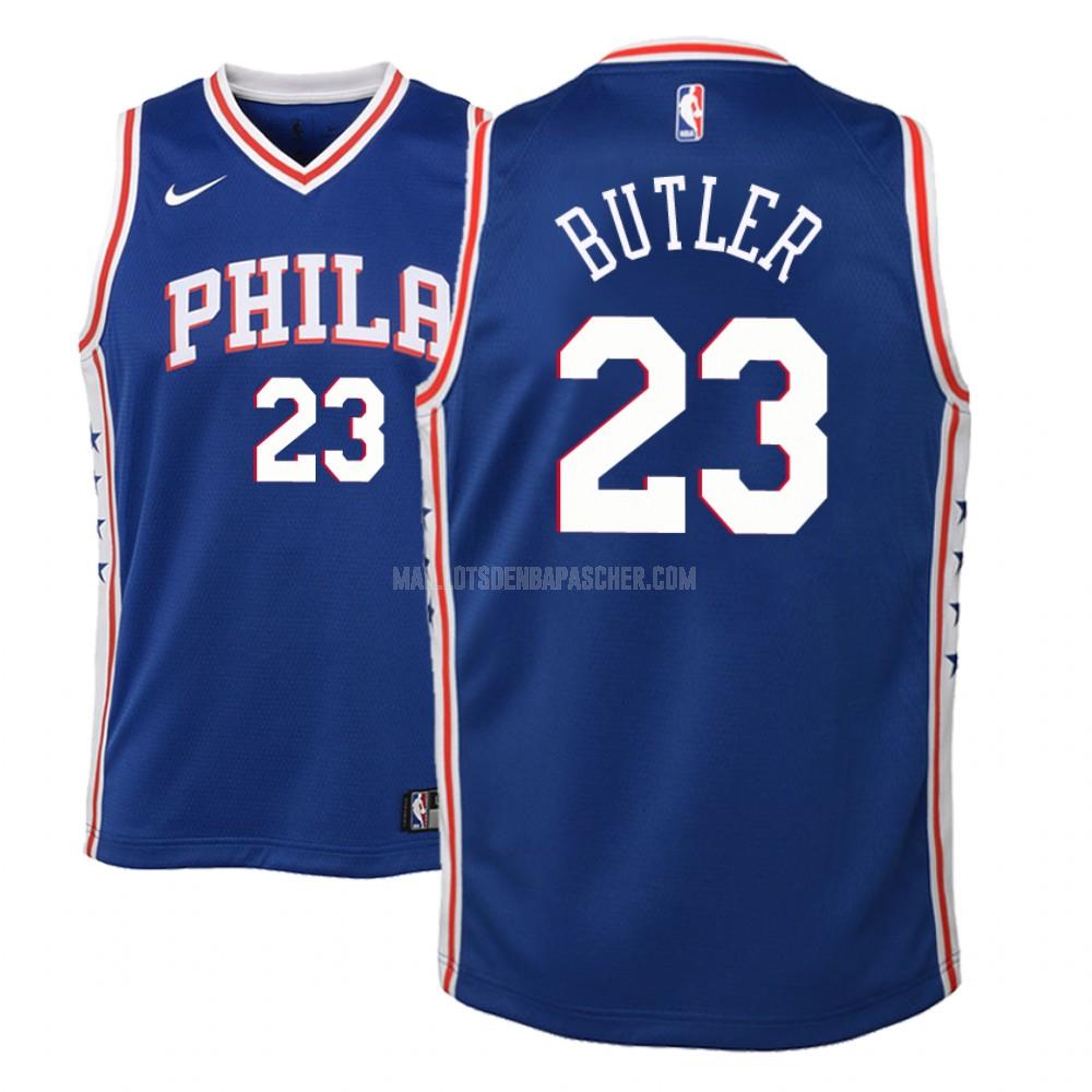 maillot nba enfant de philadelphia 76ers jimmy butler 23 bleu icon