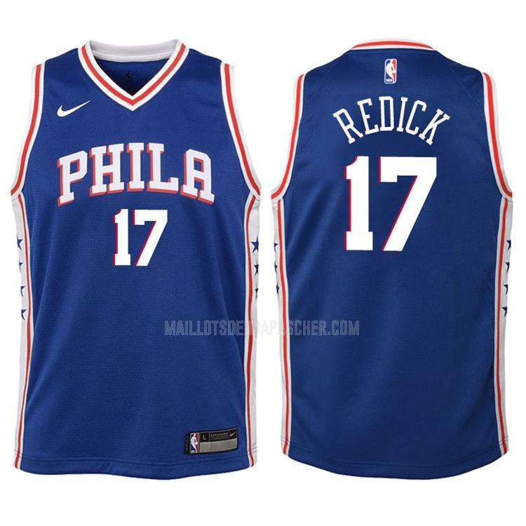 maillot nba enfant de philadelphia 76ers jj redick 17 bleu icon 2017-18