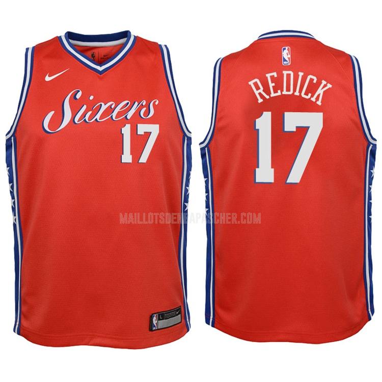 maillot nba enfant de philadelphia 76ers jj redick 17 rouge statement 2017-18