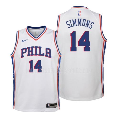 maillot nba enfant de philadelphia 76ers jonathon simmons 14 blanc association 2018-19