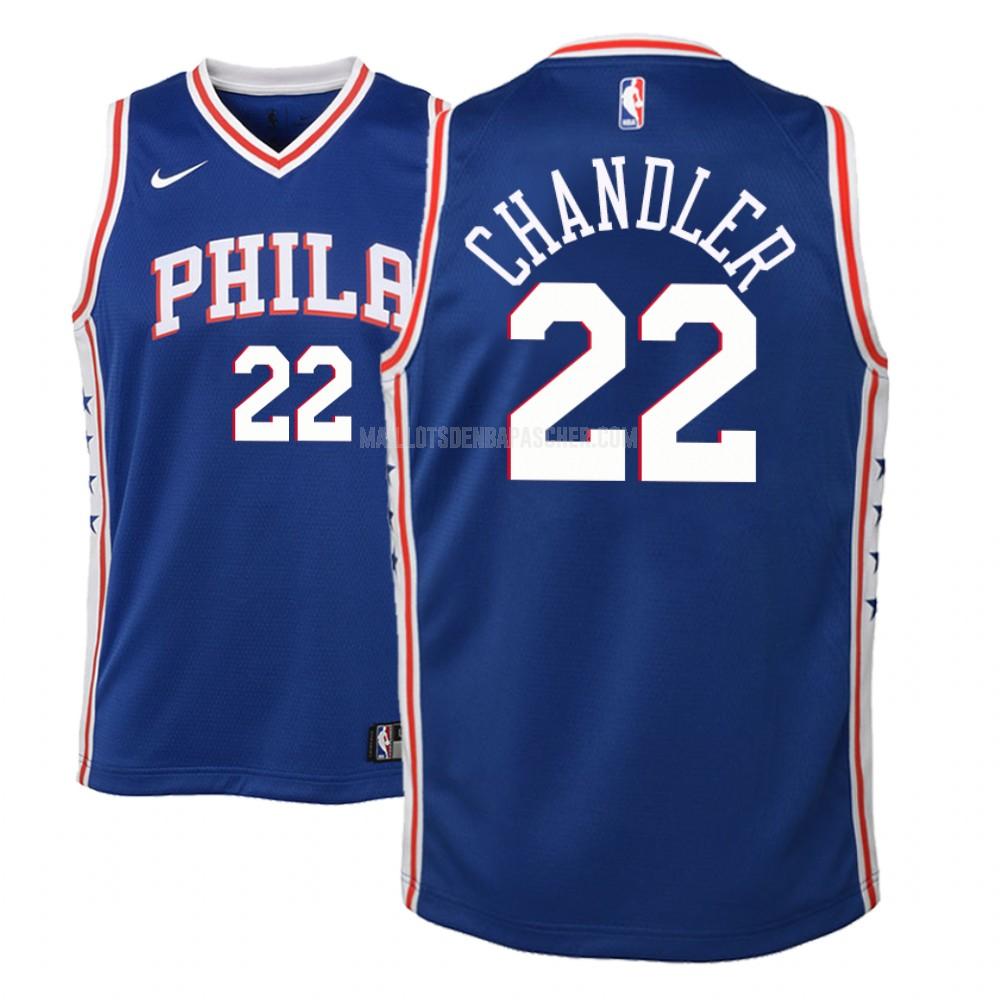 maillot nba enfant de philadelphia 76ers wilson chandler 22 bleu icon