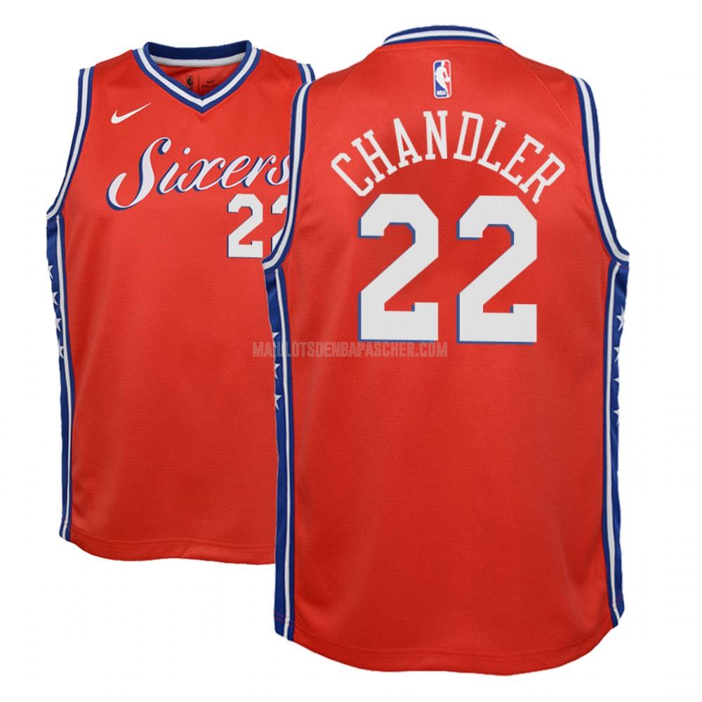 maillot nba enfant de philadelphia 76ers wilson chandler 22 rouge statement