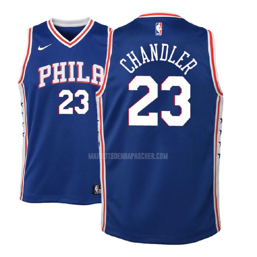 maillot nba enfant de philadelphia 76ers wilson chandler 23 bleu icon 2018-19