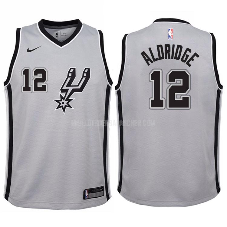 maillot nba enfant de san antonio spurs lamarcus aldridge 12 gris statement 2017-18