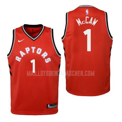 maillot nba enfant de toronto raptors patrick mccaw 1 rouge icon