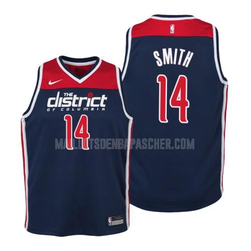 maillot nba enfant de washington wizards ish smith 14 bleu marin statement