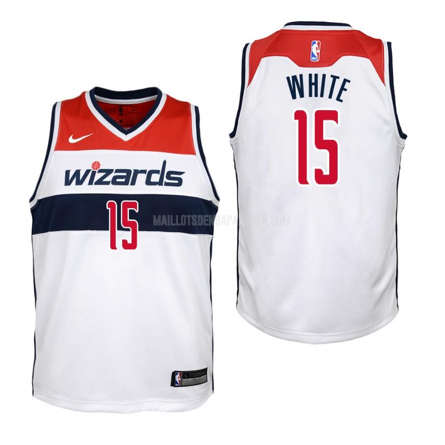 maillot nba enfant de washington wizards okaro white 15 blanc association