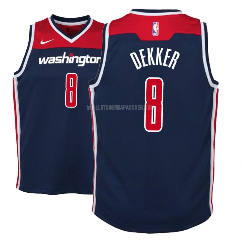 maillot nba enfant de washington wizards sam dekker 8 bleu marin statement