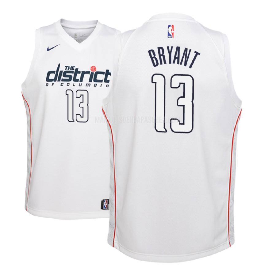 maillot nba enfant de washington wizards thomas bryant 13 blanc city edition 2018-19