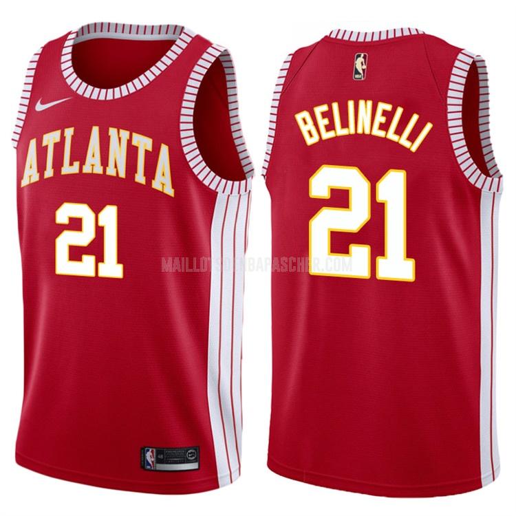 maillot nba homme de atlanta hawks marco belinelli 21 rouge hardwood classic 2017-18