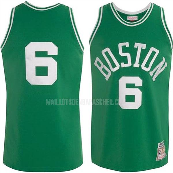 maillot nba homme de boston celtics bill russell 6 vert authentique 1962-63