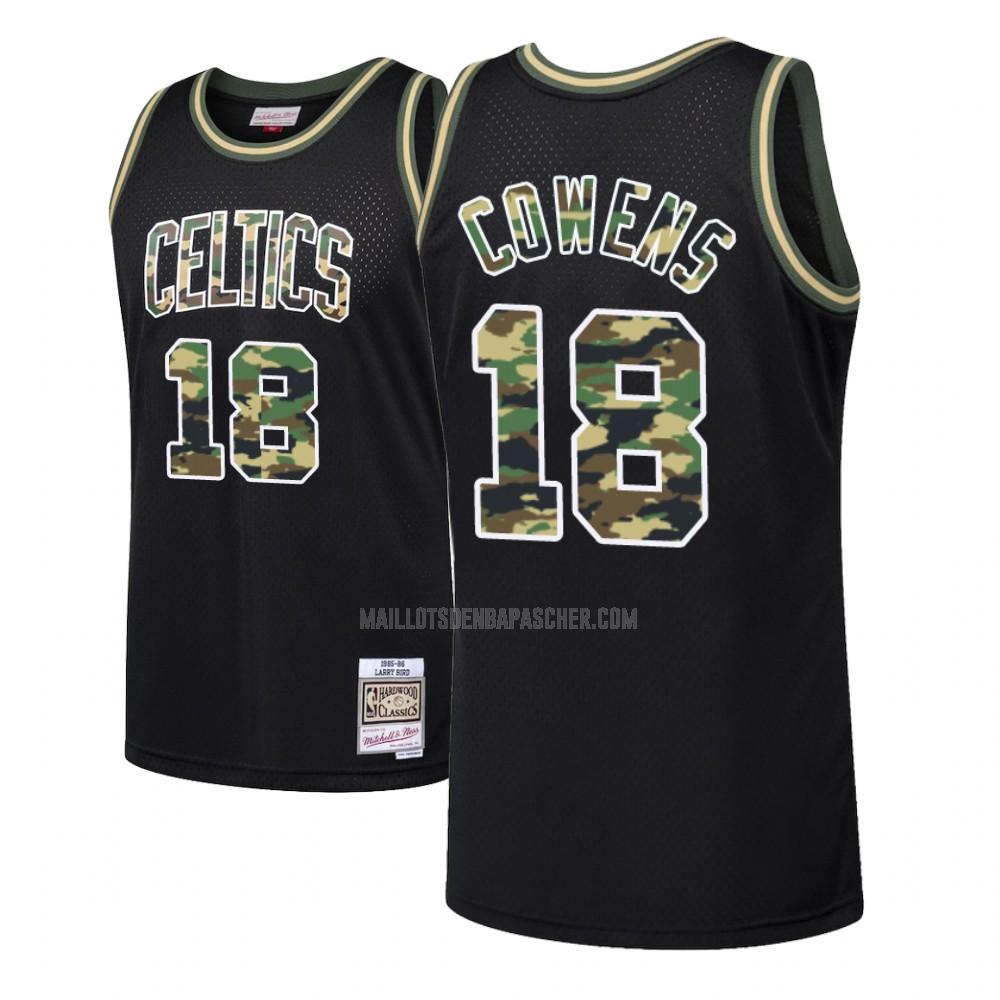 maillot nba homme de boston celtics dave cowens 18 noir feu droit camouflage