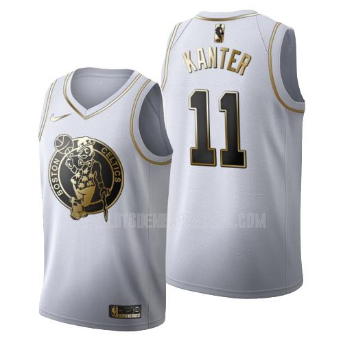 maillot nba homme de boston celtics enes kanter 11 blanc or version