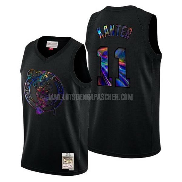 maillot nba homme de boston celtics enes kanter 11 noir logo holographic