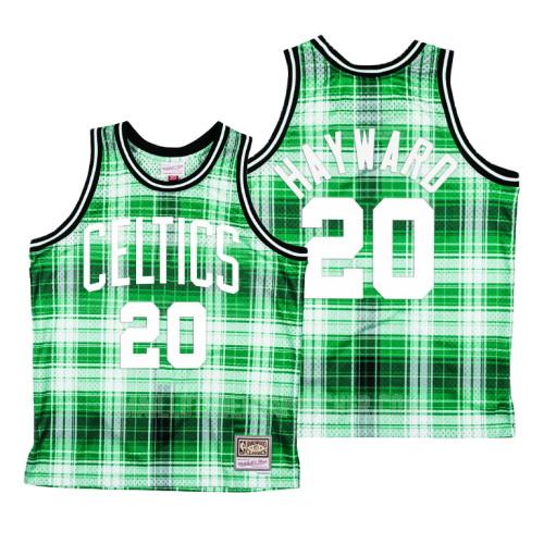 maillot nba homme de boston celtics gordon hayward 20 vert hardwood classics