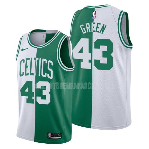 maillot nba homme de boston celtics javonte green 43 blanc vert divisé