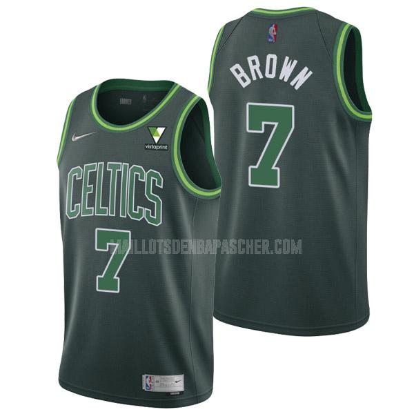 maillot nba homme de boston celtics jaylen brown 7 vert earned edition 2021-22