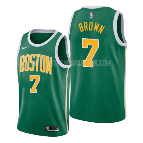 maillot nba homme de boston celtics jaylen brown 7 vert earned version