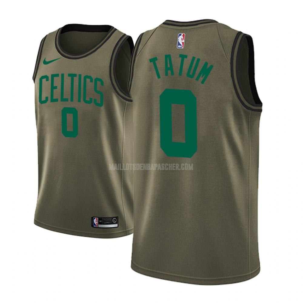 maillot nba homme de boston celtics jayson tatum 0 vert militaire mode version