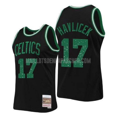 maillot nba homme de boston celtics john havlicek 17 noir collection de bagues