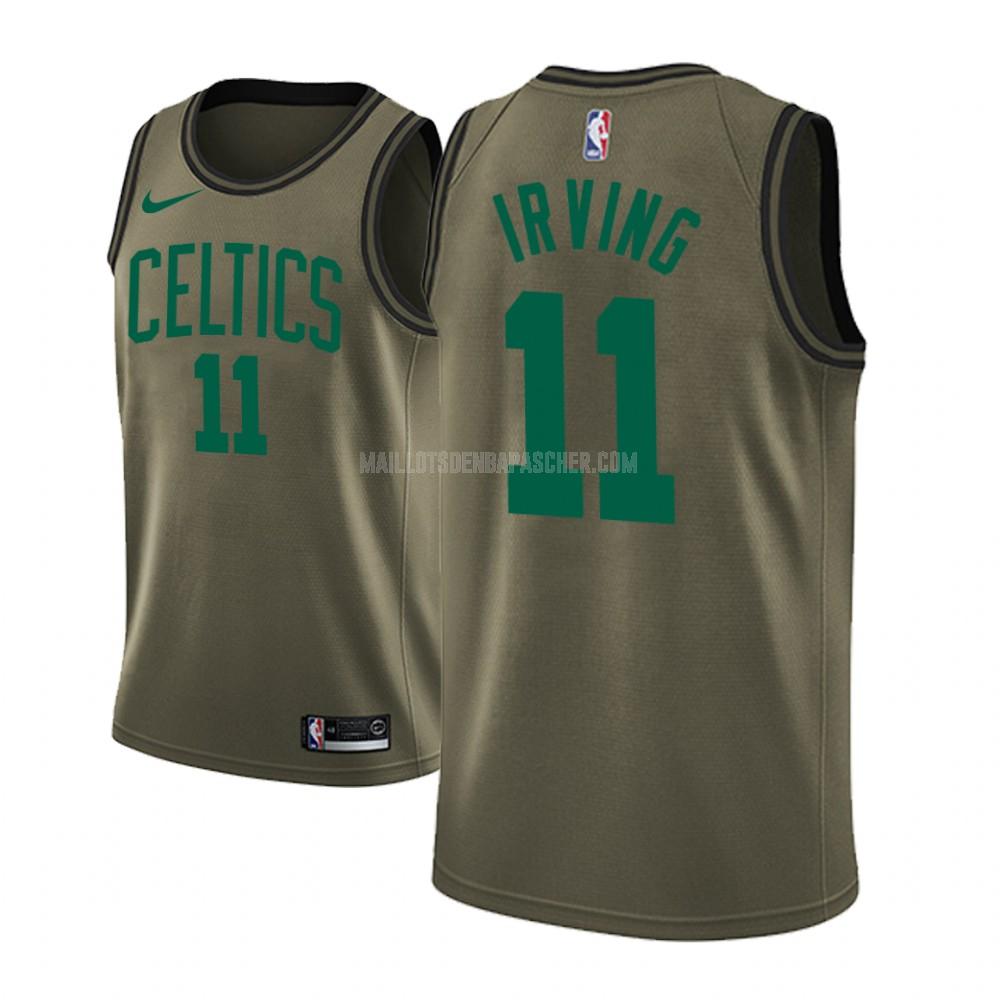 maillot nba homme de boston celtics kyrie irving 11 vert militaire mode version