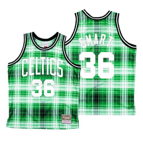 maillot nba homme de boston celtics marcus smart 36 vert hardwood classics