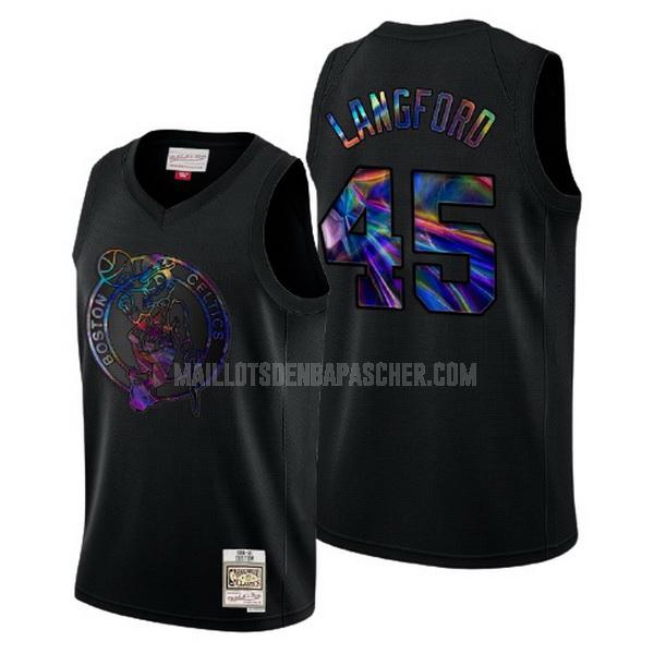 maillot nba homme de boston celtics romeo langford 45 noir logo holographic