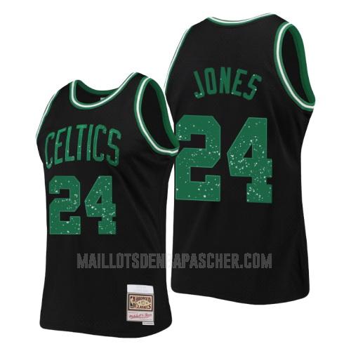 maillot nba homme de boston celtics sam jones 24 noir collection de bagues