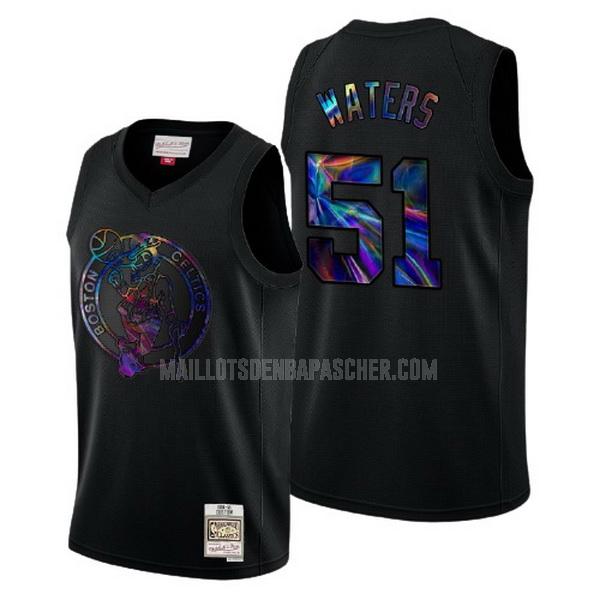 maillot nba homme de boston celtics tremont waters 51 noir logo holographic