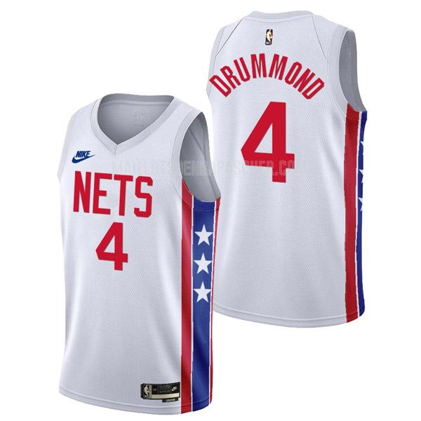 maillot nba homme de brooklyn nets andre drummond 4 blanc classic edition 2022-23