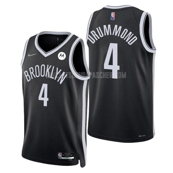 maillot nba homme de brooklyn nets andre drummond 4 noir icon edition 2022