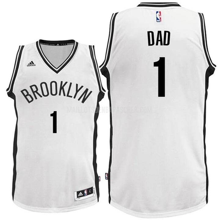 maillot nba homme de brooklyn nets dad 1 blanc fête des pères