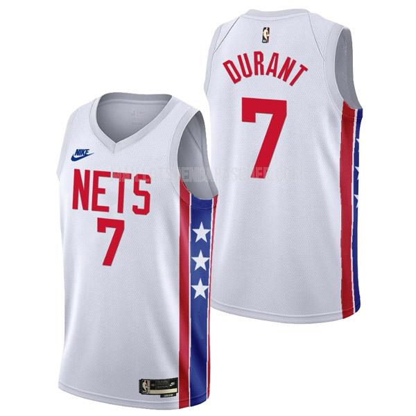 maillot nba homme de brooklyn nets kevin durant 7 blanc classic edition 2022-23