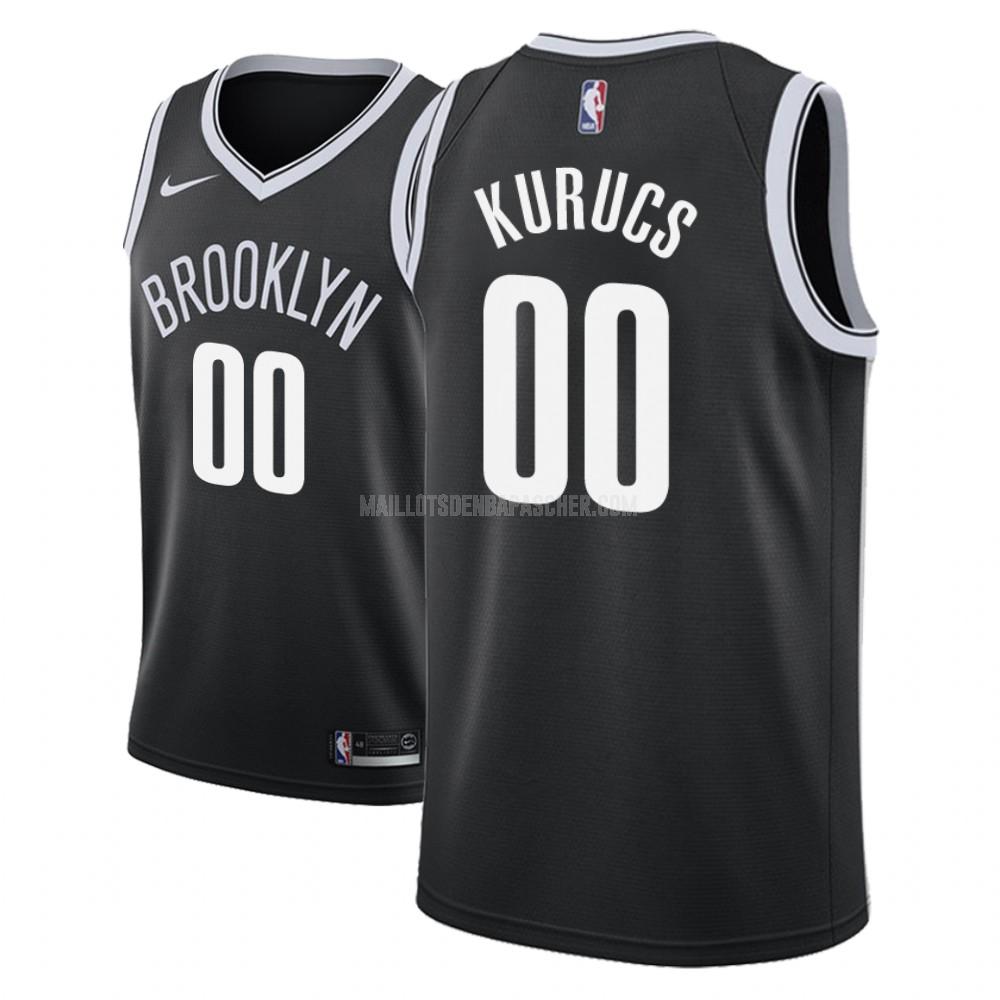 maillot nba homme de brooklyn nets rodions kurucs 0 noir icon 2018-19