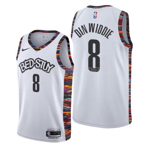 maillot nba homme de brooklyn nets spencer dinwiddie 8 blanc city edition 2019-20