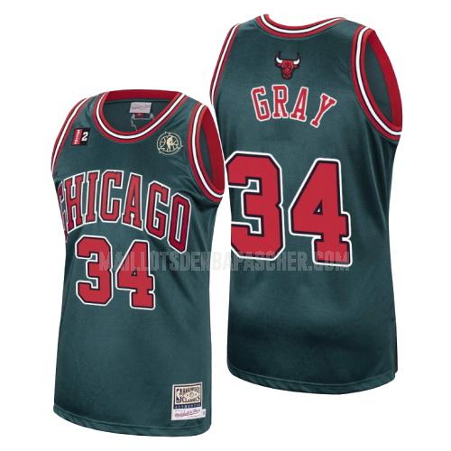 maillot nba homme de chicago bulls aaron gray 34 vert hardwood classics