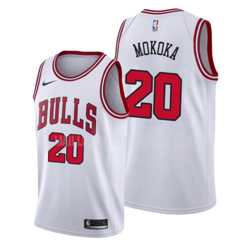 maillot nba homme de chicago bulls adam mokoka 20 blanc association