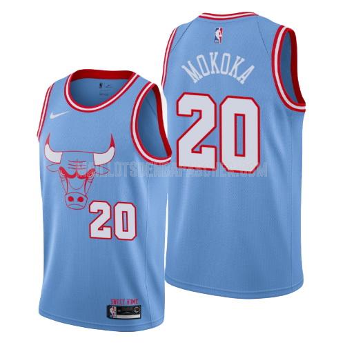 maillot nba homme de chicago bulls adam mokoka 20 bleu city edition 2019-20