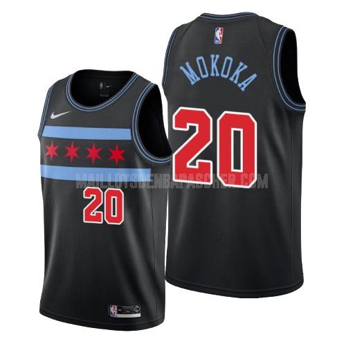 maillot nba homme de chicago bulls adam mokoka 20 noir city edition