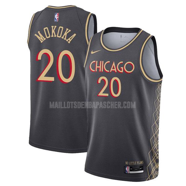 maillot nba homme de chicago bulls adam mokoka 20 noir city edition 2020-21