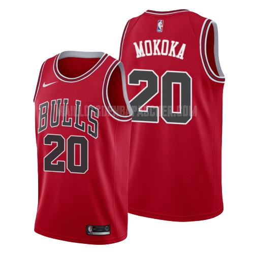 maillot nba homme de chicago bulls adam mokoka 20 rouge icon