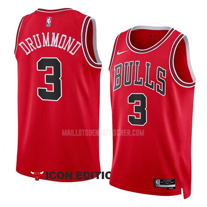 maillot nba homme de chicago bulls andre drummond 3 rouge icon edition 2022-23